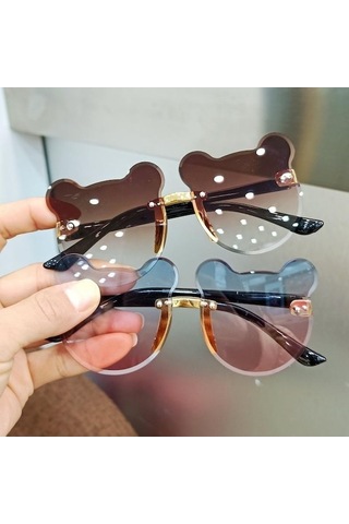 Trendooze Sevimli Parti Moda Mavi&pembe Karikatür Kafa Için Hediye Günü Güneş Güneş Gözlüğü Gözlüğü Doğum Çocuklar Çocuk Bebek Ayı Hw Mavi - Pembe