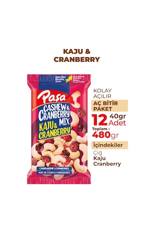 Paşa Kuruyemiş Çiğ Kaju & Turna Yemişi 12 x 40 G