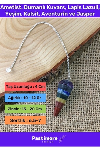 Enenstyle Fashıon Boutıque Premium Özel Tasarım 7 Çakra Doğal Taş  Şans  Çakra Pandül Sarkaç Çok Renkli Çok REnkli