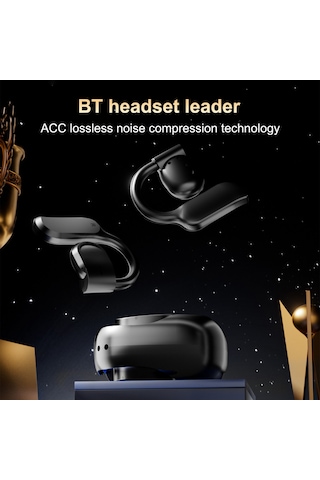 Folinda Gt05 Kulaküstü Açık Kulaaklı Bluetooth 5.4 Kulaklık - Spor İçin Ağrısız Taşıma, Dış Ses Algılama, Uzun Pil Ömrü, Dokunmatik Kontrol, Ipx5 Su Geçirmez, 300mah Şarj Kutusu, Siyah