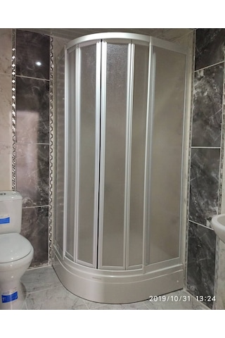 Mika Plastik Camlı Duşakabin + Oval Duşteknesi Nd300 Beyaz