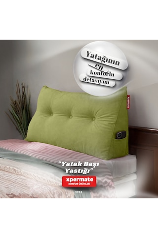 Yatak Başı Yastığı Sırt Ve Bel Destek Yastığı 160 Cm Yeşil