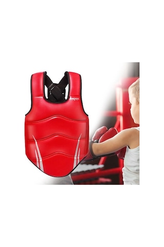 Pazly Suntek Karate Göğüs Koruyucu Elastik Boks Spor L Kırmızı Renk Kırmızı