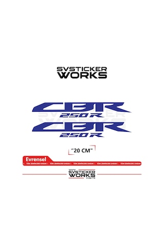 Honda Cbr 250r Sticker Uyumlu Yazı Yüksek Kalite Özel Kesim Folyo 2'li Set Lacivert
