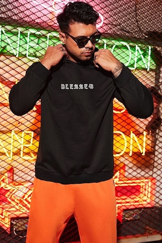 Blesseb Baskılı Sweatshirt Siyah