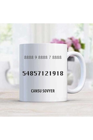 Kaygı Sayı Sekans Kişiye Özel Kupa Bardak Beyaz