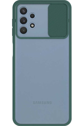 Samsung Galaxy Uyumlu A32 4G Kapak Lensi Açılır Kapanır Kamera Korumalı Silikon Kılıf