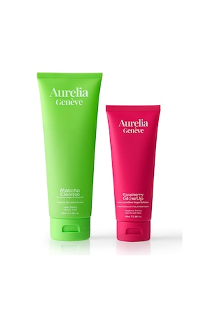 Aurelia Genève Clear & Glow Skin Duo - Arındırıcı Vegan Yüz Temizleme Jeli & Işıltı Kazandıran Vegan Peeling Seti