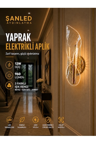 Dekoratif 12w İç Mekan Bronz Kasa 3 Renkli Işık Modern Duvar Aplik Elektrikli 8 Adet