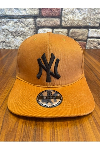 Hamze Ny Newyork Nakışlı Hiphop Snapback Rapper Drip Şapka Cap Taba