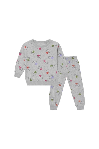 Beka Kids Kız Çocuk Pijama Takımı 2'li Set Kalp Ve Kız Çocuk Desenli Çocuk Pijama Takımı %100 Pamuklu Pembe