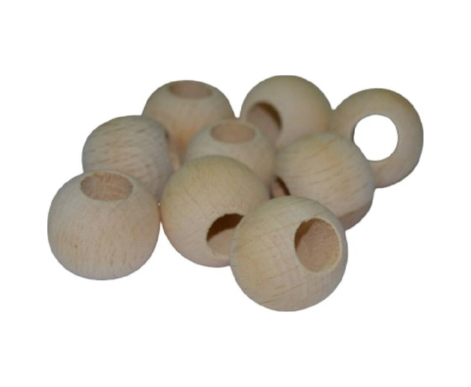 24 Mm Ham Işlenmemiş Ahşap Boncuk - 20 Adet