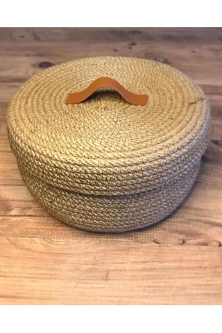 Hasır Sepet, Jüt Sepet, %100 Doğal Hasır Sepet, Çok Amaçlı Dekoratif Hasır Sepet, Organizer 001