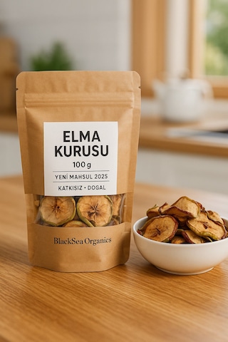 Blacksea Organics Doğal Atıştırmalık Dağ Elması Kurusu, Katkısız & Şeker İlavesiz 2025 Yeni Mahsül 100 G 100 G