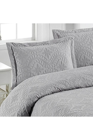 Çift Kişilik Düz Renk Kapitone Yatak Örtüsü, Sade Ve Şık Görünüm 250 X 260cm Gri
