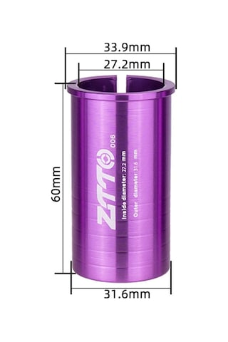 Ztto Bisiklet Koltuğu Direği Adaptörü Alüminyum Bisiklet Selesi Direği Tüpü Azaltıcı Kol Dönüştürücü - 27,2 Mm'den 31,6 Mm'ye