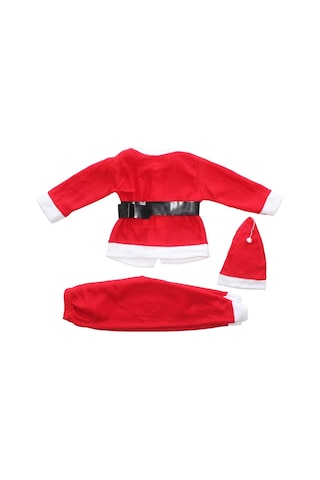Bebegen Unisex Kırmızı Kemerli Şapkalı Noel Takım Çok Renkli