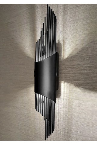 Şanled Sarkıt Modeli Metal Çift Yönlü Siyah Kasa Duvar Aydınlatma Aplik Amber