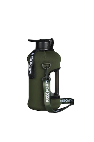 Roxform 2200 Ml Haki Siyah Premium Suluk Matara Bpa & Bps İçermez, Kılıflı Ve Sızdırmaz Siyah, Haki Kılıf