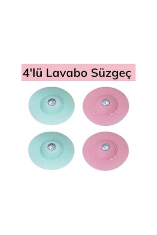 4*Lü Silikon Malzeme Banyo Mutfak Gider Evye Lavabo Çöp Tıpa