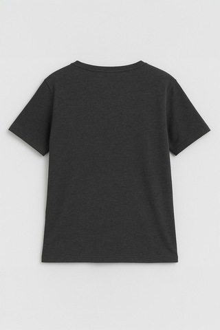 Markapia Kadın V Yaka Kısa Kollu Düz T-shirt Antrasit