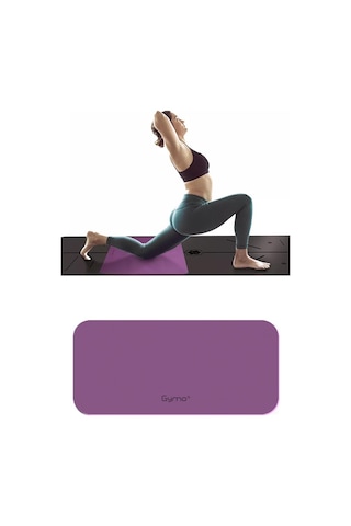 Gymo Ekolojik 6mm Tpe Yoga Matı Pilates Minderi Diz Dirsek Koruyucu Matlı Set Mürdüm
