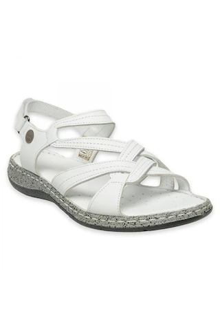 Mammamia D26ys-2415 Kadın Hakiki Deri Günlük Comfort Sandalet Beyaz