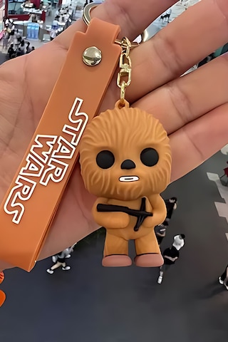 Star Wars Chewbacca Figürü Anahtarlık Aksesuar Çanta Süsü Silikon 3d Aksiyon Figürü Kahverengi
