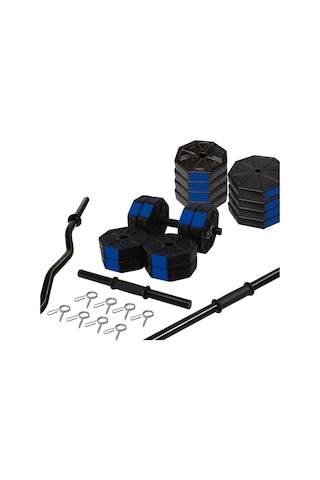 Tan Spor 70 KG Dambıl Halter Ağırlık Full Kısa + Düz + Z Bar Set Kırmızı Kapaklı