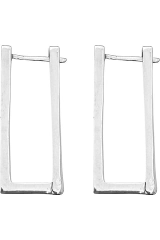 Oya Silver Dikdörtgen Kadın Gümüş Halka Küpe 1.5x4cm