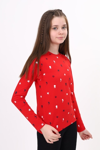 Toontoy Kids Toontoy Kız Çocuk Baskılı Tişört Kırmızı