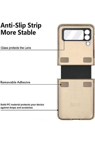 Samsung Galaxy Z Flip4 5g Gkk Renkli Pu Telefon Kılıfı Ve Halka Tutucu Diğer