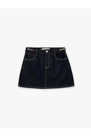 Koton A Kesim Zincir Kemer Detaylı Mini Denim Etek Koyu İndigo 6sal70019md Dark Indigo