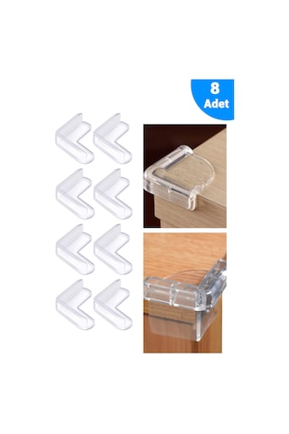 Baby Lock Çocuk Güvenlik Silikon Yumuşak Köşe Koruyucusu 8 Adet Çok Renkli