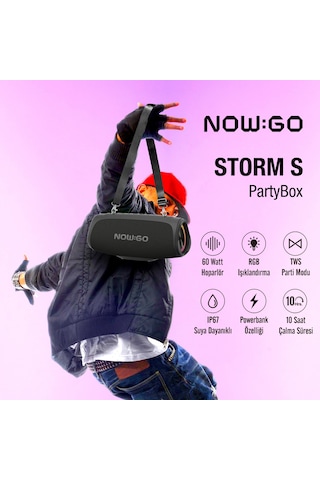 Nowgo Storm S 60w Rgb Super Bass Tws Party Speaker Taşınabilir Kablosuz Bluetooth Hoparlör