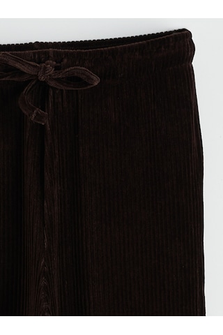 Lcw Everyday Kahverengi Beli Lastikli Kadın Kadife Jogger Eşofman Altı