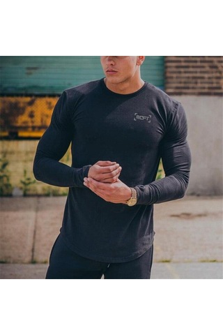 Beyaz Muscleguys Erkek Koşu Antrenman Pamuklu Üstler Elastik Rahat Spor Fitness Tişörtü