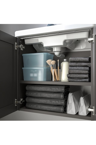 Ikea Rykta Kapaklı Kutu Şeffaf Gri-mavi 18 X 24 X 12 Cm/3.5 Lt Saklama Kutusu Açık Mavi