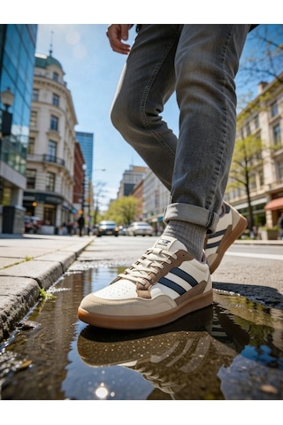Nstil Erkek Spor Ayakkabı Rahat Yumuşak Taban Kaymaz Günlük Bağcıklı Sneaker 4330 Vizon