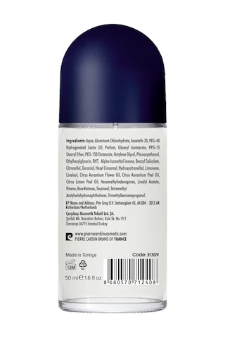 Pierre Cardin Roll-on Erkek Deodorant Ter Kokusu Önleyici Leke Bırakmayan 48 Saat Anti-perspirant Koruma Cool Comfort Serin Konfor 50 ML