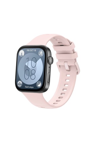 Zore Huawei Watch Fit 3 Band Serisi Klasik Kordon Silikon Strap Kayış-pembe
