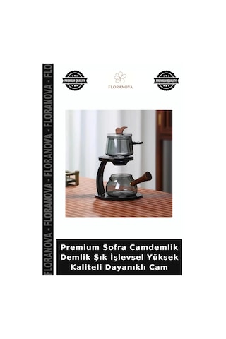 Premium Sofra Camdemlik Demlik Şık İşlevsel Yüksek Kaliteli Dayanıklı Cam Şeffaf