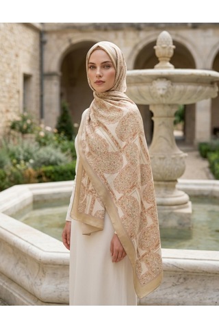 Moda Nuda Iconic Lema Şal Bej Zarif Ve Modern