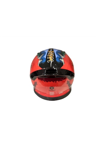 Shiro Katana Sv Psyco Kapalı Kask Bordo - Turuncu
