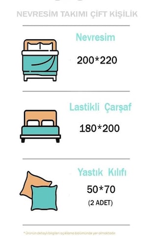 More Home Çift Kişilik Lastikli Çarşaf Seti + 2 Yastık Kılıfı 180
