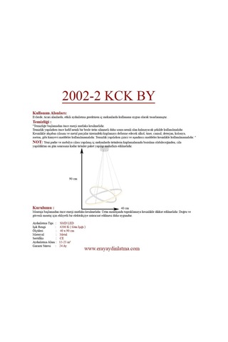 Eray Aydınlatma 2002-2 30-40 Beyaz Led Avize