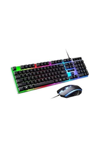 Gaming Set Kablolu Led Işıklı Oyuncu Klavye & Mouse Seti Usb Girişli
