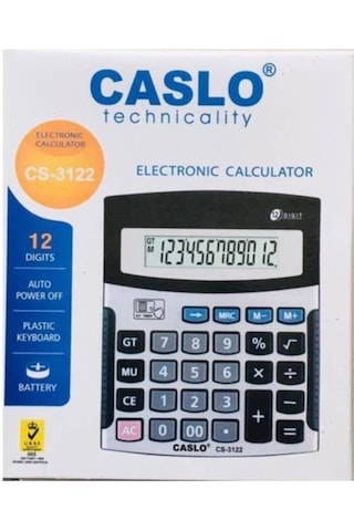 Caslo Hesap Makinası Masaüstü 12 Hane CS-3122