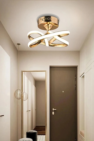 Vino Riserva Model Gold Kaplama Metal Salon Mutfak Oturma Yatak Odası Modern Led Plafonyer Avize Gold Sarı