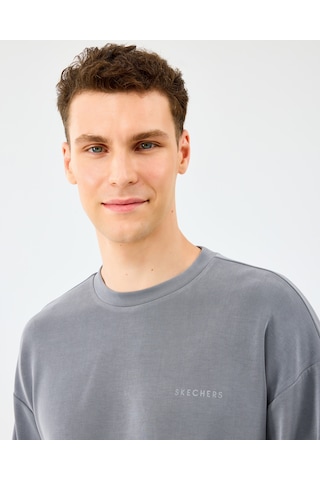 Skechers M Loose Crewneck Sweatshirt Erkek Gri Sweatshirt S2510041-1767 Gri